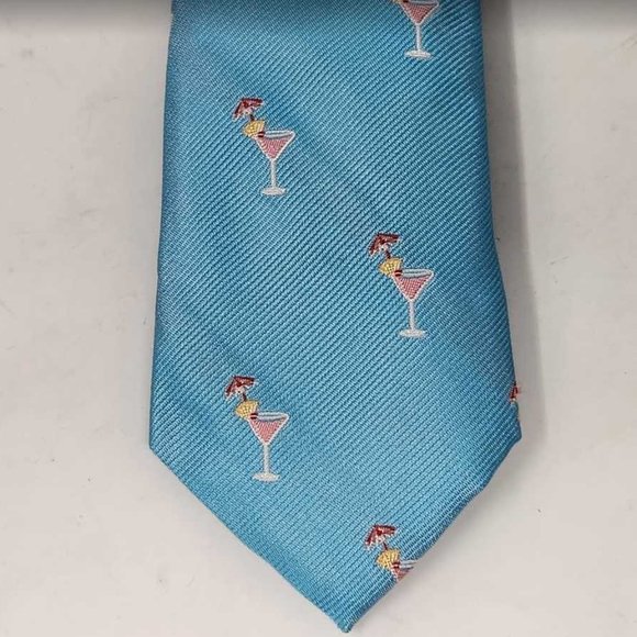 New men's Vineyard Vines Marini Kennedy skinny tie in Sea Splash blue